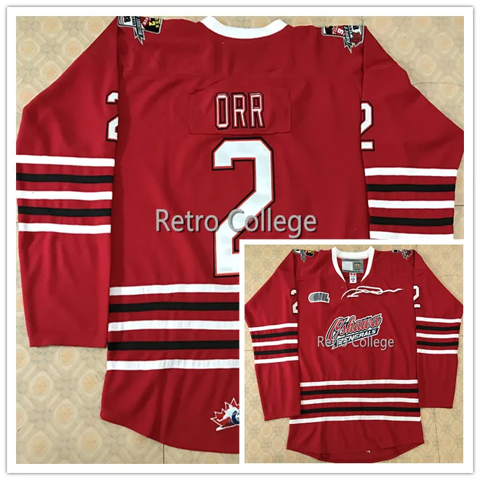 

2 bobby orr Oshawa Generals throwback MEN'S Hockey Jersey Embroidery Stitched Customize any number and name