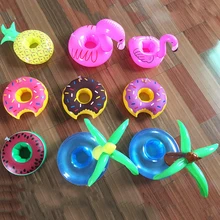 1Pcs Mini Cute Funny Toys Red Flamingo Float Inflatable Drink Holder Swimming Pool Bathroom Beach Party Kids Bath Toy CBT04