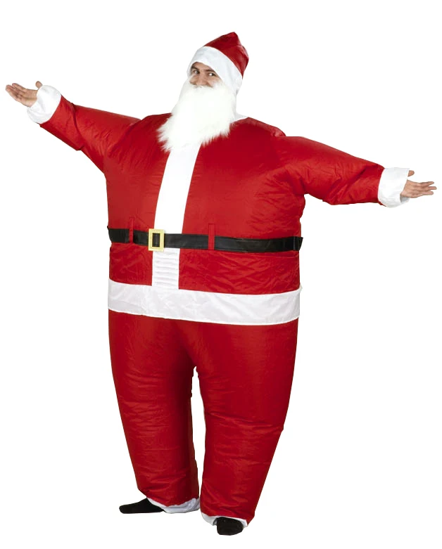 Adult Holiday Christmas Santa Claus Inflatable Chub Suit Costume W