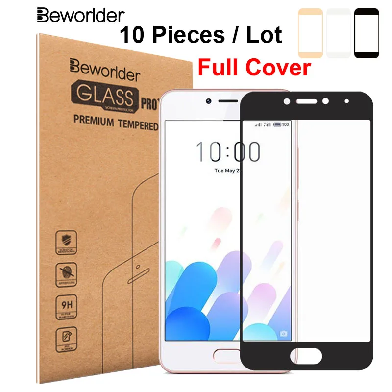 Beworlder Tempered Glass For Meizu M5C Full Screen Cover Protector Film 10 Pieces/Lot Retail Box Protective A5 | Мобильные телефоны