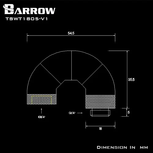 Барроу 5 направления 360 градусов роторные фитинги белый черный серебристый золотой сплит водная арматура для систем охлаждения TSWT1805-V1