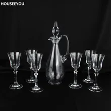 Хрустальная кружка для вина, набор для бара, хрустальный стеклянный бокал для шампанского, набор для вина, графин, барная посуда, аксессуары, принадлежности для дома, вечерние барные инструменты