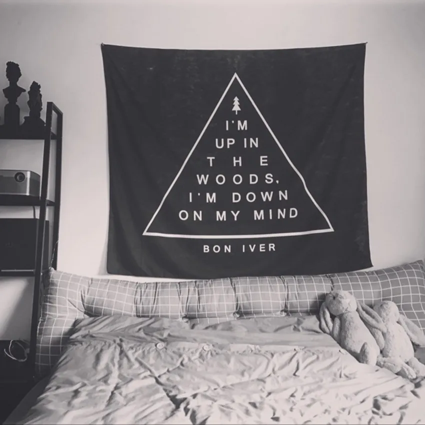 

Nordic style black wall hanging cloth ,multi-function tapestry 150*130cm, table cloth,bed cover,coffee bar decorative cloth
