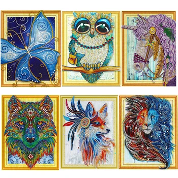 

Shaped Diamond Painting Animal Pattern 5D DIY Diamond Brooch Diamond Embroidery Mosaic Promotion Picture Wall Sticker Decoration