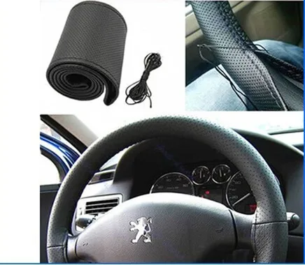 

WISE TRAVEL DIY Car Steering Wheel Cover Faux Leather Hand Sewing with Needles and Thread