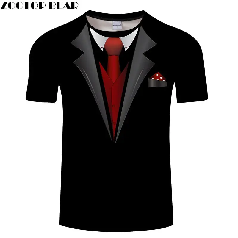 

Red Tie 3D Print Men Short Sleeve Men T Shirts Fashion Crossfit Shirt Casual Fitness Summer T Shirt Men Brand O-neck ZOOTOPBEAR