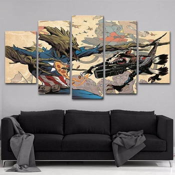 

Canvas Paintings Living Room Wall Art Framework HD Prints 5 Pieces Baby Groot Poster Home Decor Farm House Pictures