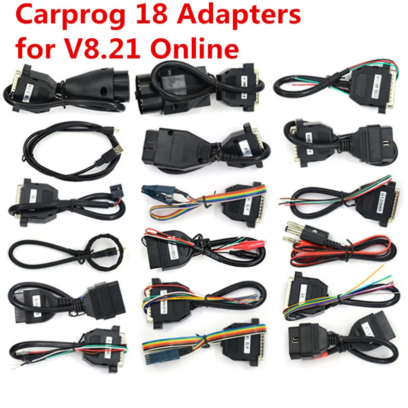 Carprog с keygen CarProg V10.93 10,05 ECU чип тюнинга инструмент для ремонта автомобиля Carprog V8.21 онлайн автомобиль прог(с адаптерами 21 предмет - Цвет: Adapters for V8.21