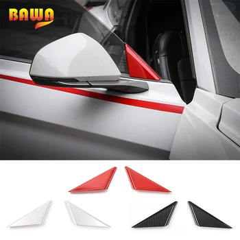 

HANGUP ABS Car Window Triangle Decoration Cover Trim Bezel Exterior Stickers Accessories for Ford Mustang 2015 Up Car Styling