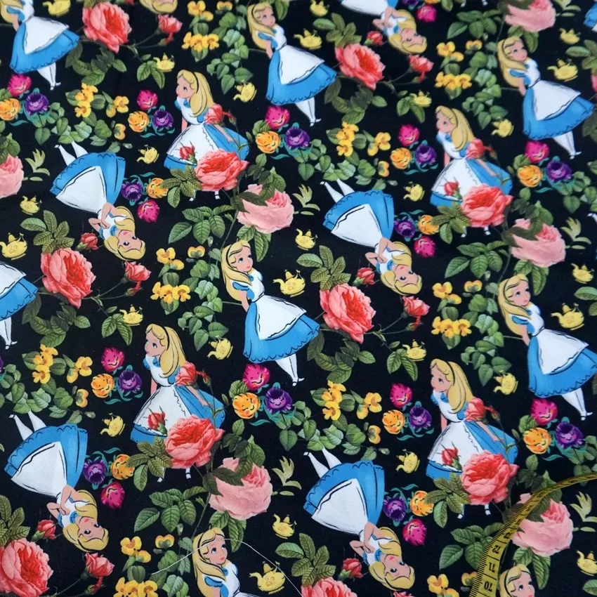 

Alice Cotton Polyester Twill Fabric material Cartoon cloth letter diy kids bag curtains tablecloths pillow Sewing soft A063