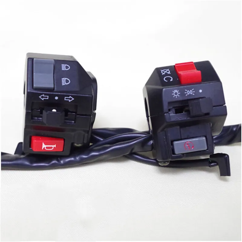 

2x Motorcycle 7/8" L and R Handlebar Horn Turn Signal Headlight Electrical Start Switch Control Switches Motorbike Accessories