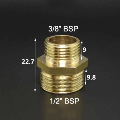 1/" 1/4" 3/" 1/2" 3/" 1" BSP наружная резьба латунный фитинг редуктор Шестигранная ниппельная муфта соединитель Адаптер для воды Топливный Газ - Цвет: NO6