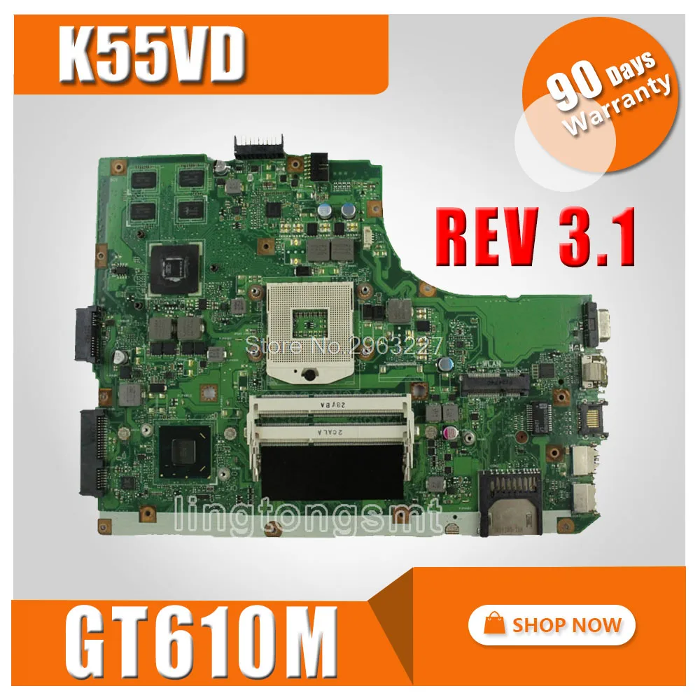 Goedkoop K55VD Moederbord Rev 3.1 Geforce 610M DDR3 Voor Asus K55VD A55VD F55VD Laptop Moederbord K55VD Moederbord K55VD Moederbord