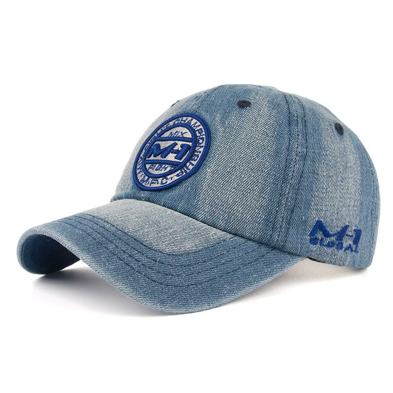 Women Men M1 Denim Baseball Cap Unisex Embroidery Cowboy Hat Fashion Casual Male Female Hip Hop Sunscreen Caps CP0253 (2)