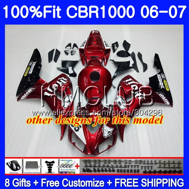 Инъекций средства ухода за кожей для HONDA CBR 1000 RR 06 07 CBR 1000RR 71HM. 17 CBR1000RR 06 07 CBR1000 RR 2006 2007 OEM Repsol комплект белой обшивки
