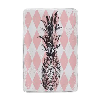 

Tropical Pineapple Pink White Blanket Soft Warm Cozy Bed Couch Lightweight Polyester Microfiber Blanket
