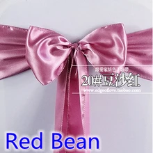 Красный цвет бобы атласный пояс стул шарф свадебное украшение бант на стул полоса вечерние отель шоу декоративный пояс-кушак блестящий цвет