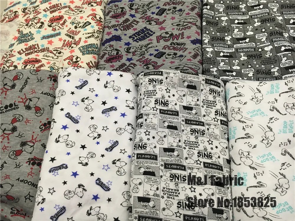 

100*180cm Cartoon dog cotton knitting fabric For Sewing diy Patchwork baby boy clothes jacket shirt