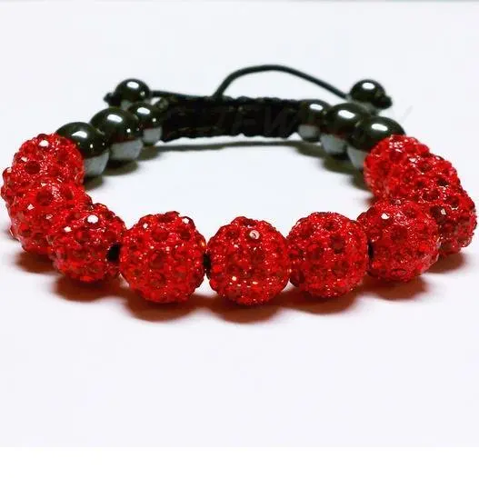 

fashion! red 10mm 11x Disco Ball beads crystal bracelet . handmade cheap bracelets for women Free Shipping!