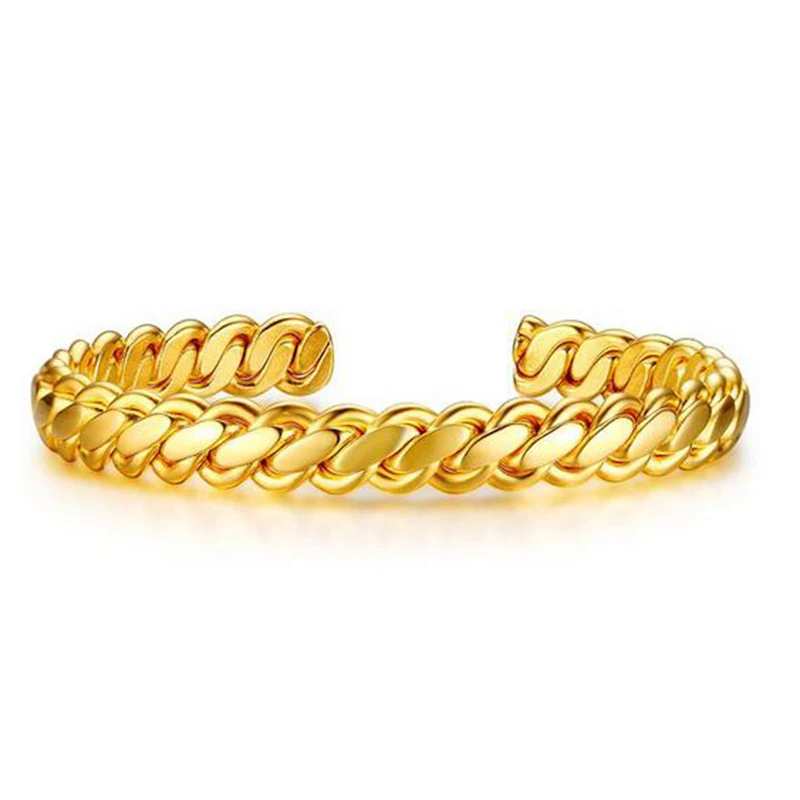 2017 New Women Fashion Bangle Bracelet Gold Color Stainless Steel