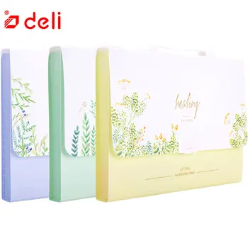 

Deli 3/4pcs A4 Expanding Wallet file folder Portable Expanding File Document 10 Style Storage Bag Office Supplies 72393/72386