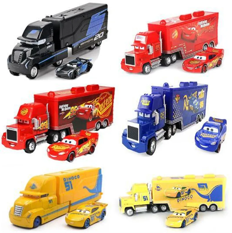  Disney Pixar Cars 3 Mack Lightning McQueen Uncle Truck 1:55 Diecast Model Car Toy Children's Birthd