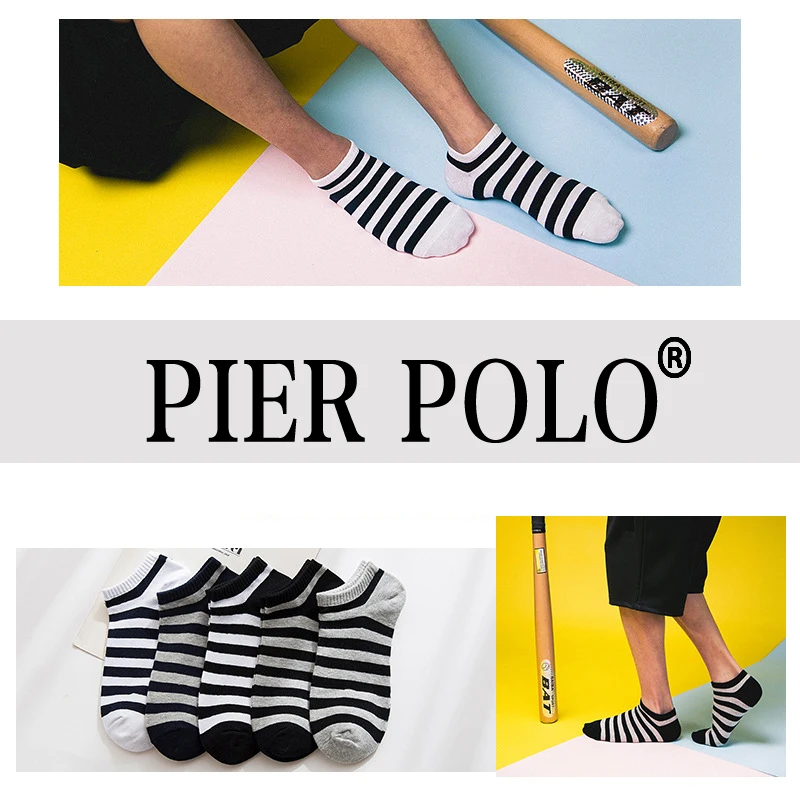 Высокое качество 5 пар/лот PIER POLO Брендовые мужские носки летние модные