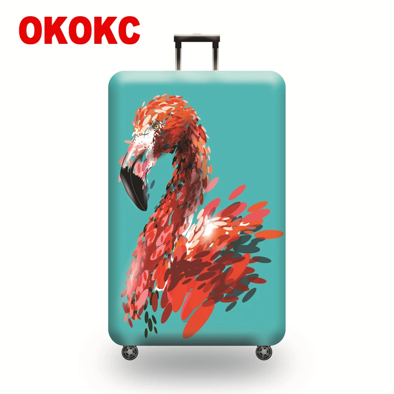OKOKC фламинго Модный Эластичный тканевый защитный чехол для багажа троллейбус