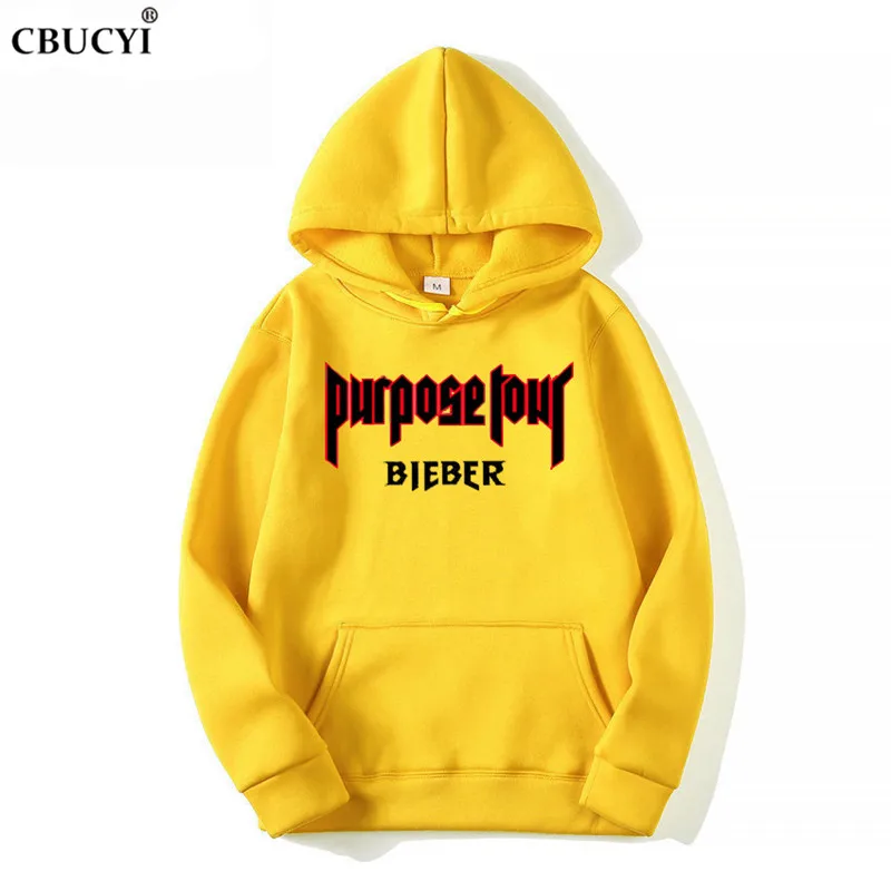 2019 New Winter Fleece Justin Bieber men and woman Hoodies & Sweatshirts Pure Cotton Single Men Hoodies Purpose Tour free delive