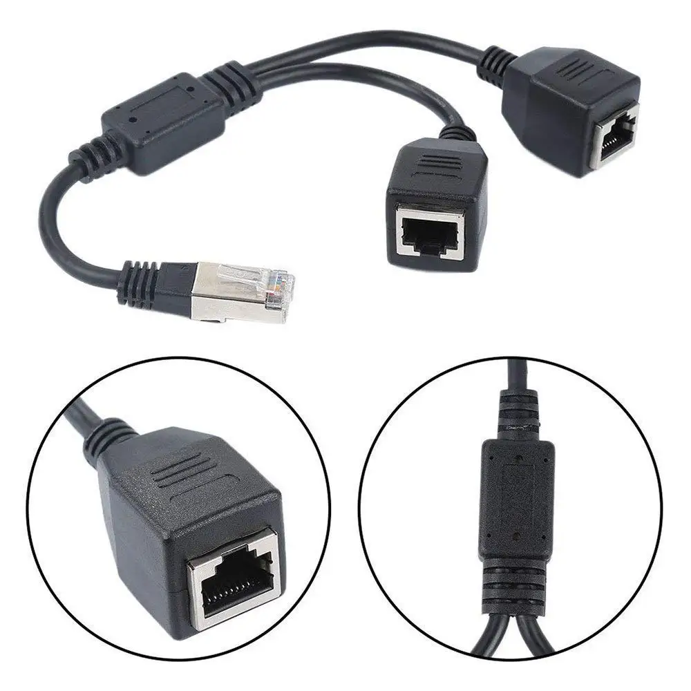 Горячий сетевой сплиттер адаптер кабель от 1 до Male и Female разъем порт LAN Ethernet Y Cat5 Cat5e