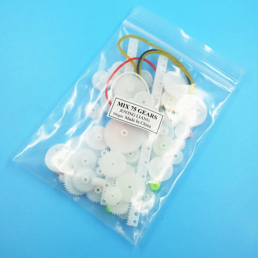 Mixed 75pcs Gear Bag Kinds of Plastic Gear Bag Technology Making DIY Model Toy Car Model Boat Robot Assembly Accessories