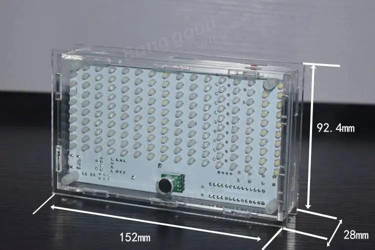 DIY FFT1625 цифровые часы музыкальный спектр электронный комплект с температурным дисплеем с корпусом