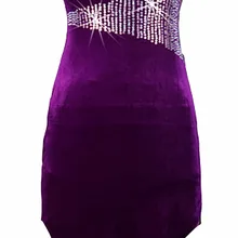 Под заказ Irregualr фиолетовое платье с бахромой для латинских танцев, Румба, ча-ча, сальса, танго, платье для танцев, Рейна, камень, S-XXXL, бархат, фланель, L058