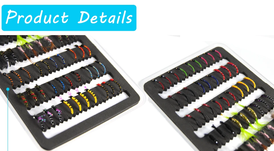 Conjunto para Truta Iscas de Pesca Bimoo Nymph Scud Midge Mosca Pesca Moscas Caixa Fina Badejo Iscas Equipamento 76 Pçs 3 pesca moscas caixa fina conjunto para truta