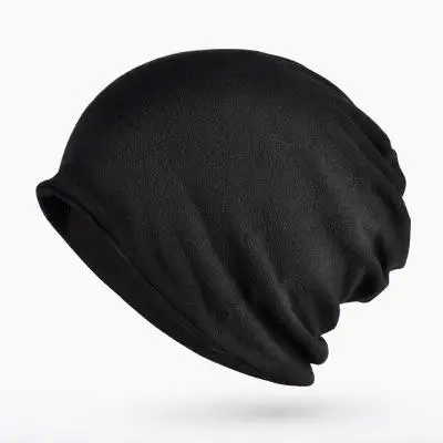 COKK Beanie, шапка для чулок, мужские зимние шапки для мужчин и женщин, унисекс, вязаная шапка для мужчин, s Skullies Beanies, теплая шапка-тюрбан, женская шапка - Цвет: Черный