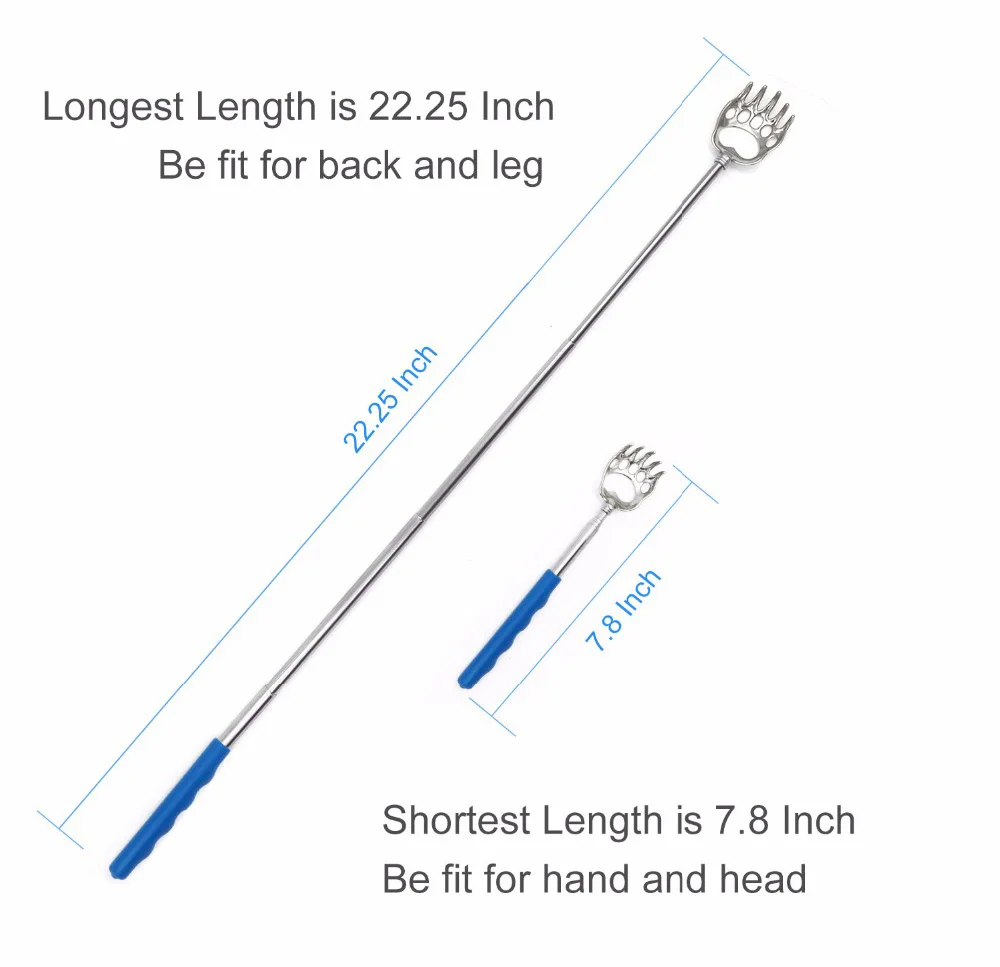 Практичный удобный нержавеющий Телескопический массажный скребок для спины, Коготь медведя, скребок для спины, разноцветные скребок для спины