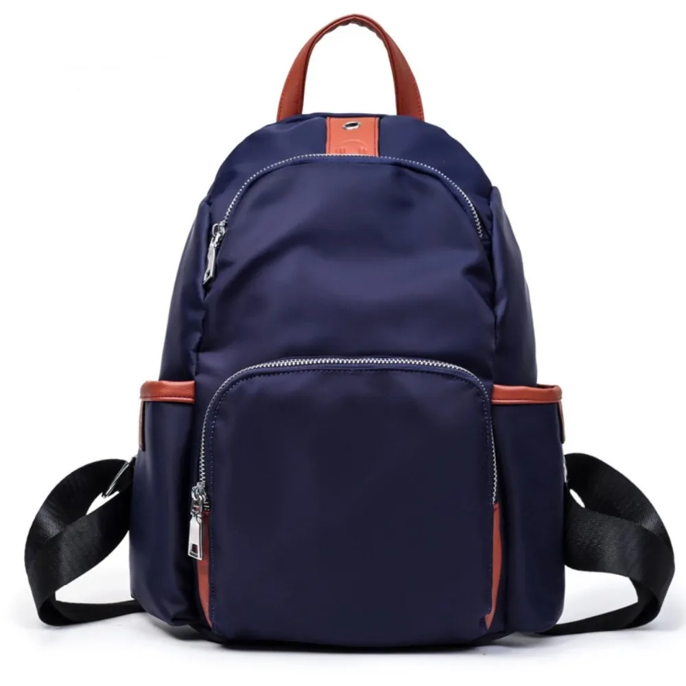 Women Nylon Waterproof Backppack High School Bag For Teenagers Zipper