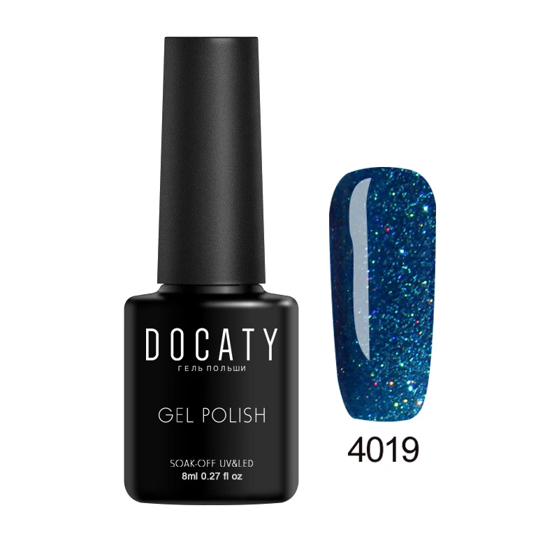 4019 Docaty 8 мл неоновый Гель-лак для ногтей Перманентный замачивающийся Гель-лак Гибридный эмалированный Маникюр Радужный лазурный Гель-лак для ногтей - Цвет: 4019
