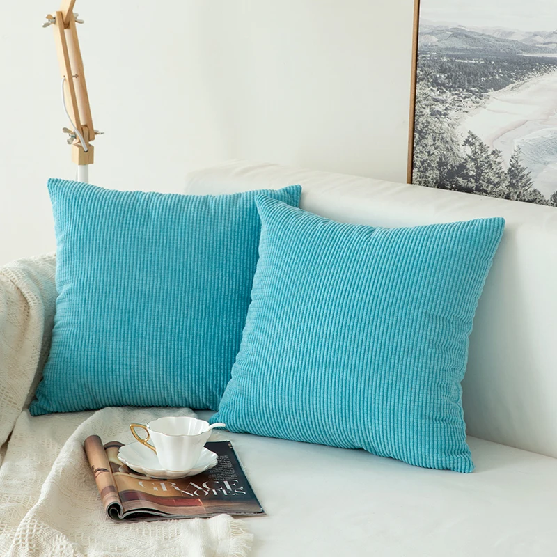

1 PC Corduroy Granules Soft Soild Decorative Square Throw Pillow Covers Set Cushion Case for Sofa Bedroom Car 18 x 18 Inch