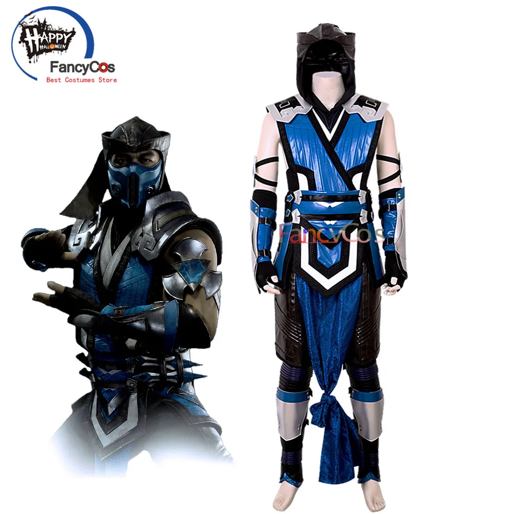 Mortal Kombat 11 Sub-Zero Cosplay Costume Mask MK 11 Belt Game Halloween 1 Set
