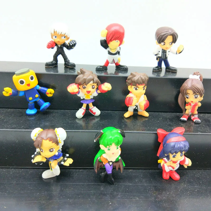

Free Shipping The King Of Fighters Select Street Fighter RYU CHUN LI ba shen Action Figure Toy Doll 10pcs/set Christmas Gifts