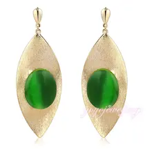 Mytys Hoja Elegante ShapeEarrings Amarillo Chapado En Oro Regalo Envío Gratis E731