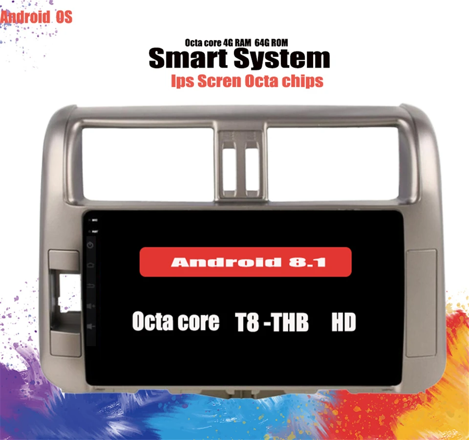 Perfect Android 9.1 car dvd 2 din multimedia player for Toyota Prado 120 Land Cruiser 2011-2013 Car Radio GPS Navigation 8 Core Cassette 2
