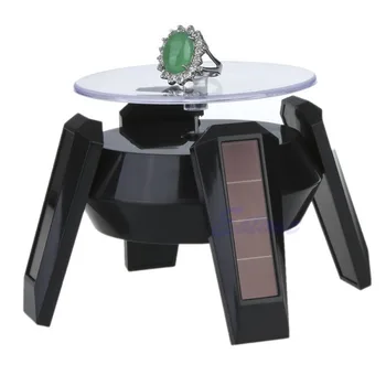 

JAVRICK Solar Power 360 Degree Jewelry Rotating Display Stand Turn Table Plate
