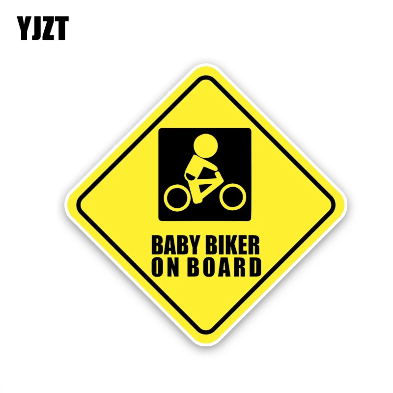 

YJZT 14.3CM*14.3CM BABY BIKER ON BOARD Personality PVC Decal Car Sticker 12-40398