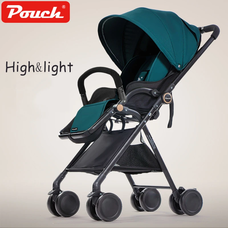 

Pouch A06 Baby Stroller can sit /lie High LandSpace Light weigh Folding Pram Baby Stroller with shopping bag weight only 4.9kg