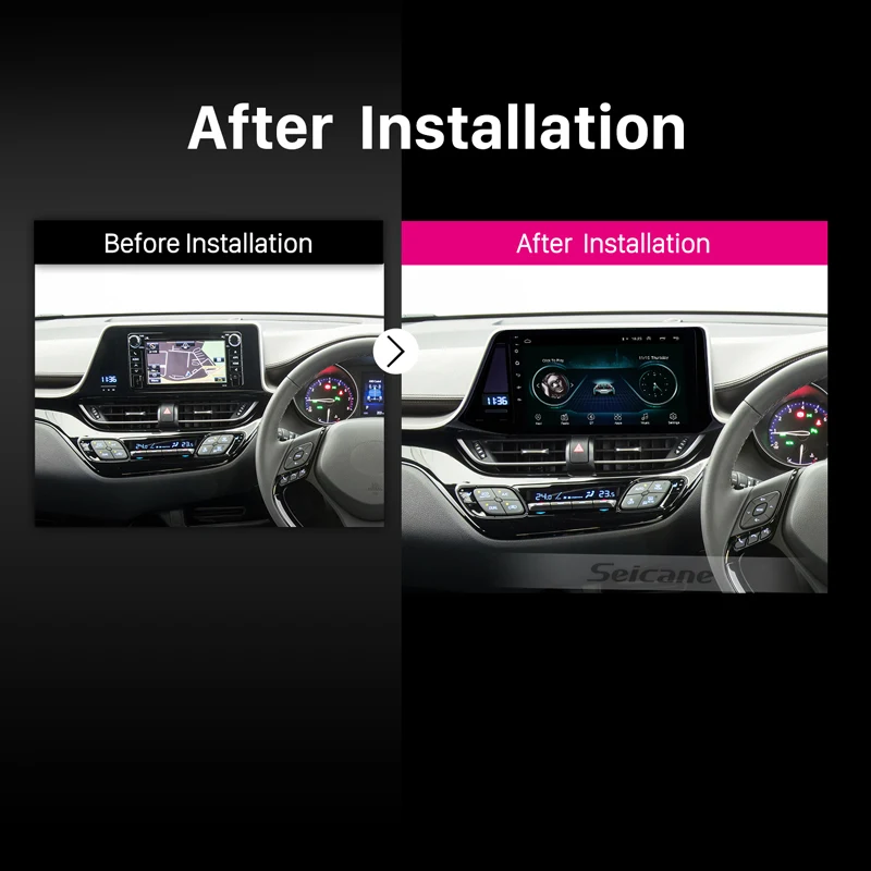 Sale Seicane 2din android 8.1 9" Car GPS navi Head Unit Player for 2018 2019 Toyota C-HR RHD Support USB AUX WIFI Mirror Link SWC 5