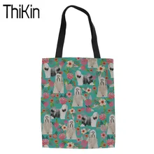 THIKIN органайзер для поездок сумки для покупок для Для женщин Тибетский терьер собака печати сумка-шоппер женская сумка Холст сумка-тоут сумки женщины сумка Eco