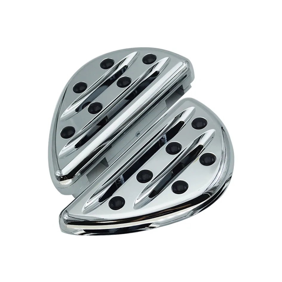 Motorcycle Pedal Black Cast Chrome Rear Black Passenger Floorboards Billet Aluminum For Harley FLH FLST FLD