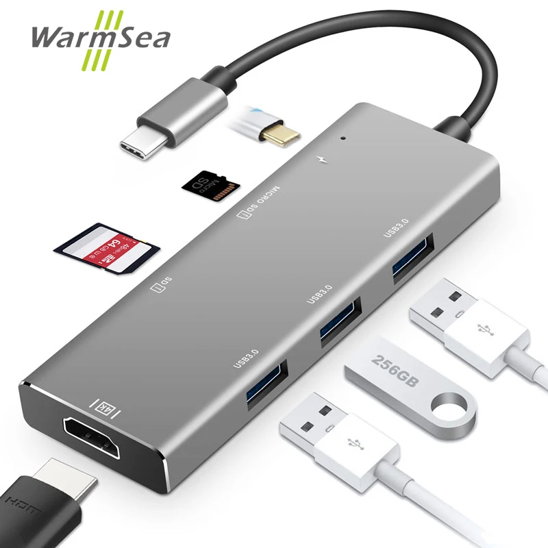 

Wholesale USB Type C Hub HDMI Adapter with Dex Mode for S8 S9 Note 8 Huawei mate 10 P20 Macbook Pro USB 3.0 Hub SD Reader Slot